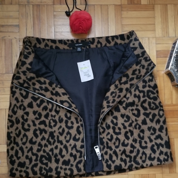 mini skirt with 2 pockets and zipper animal print - Picture 5 of 6